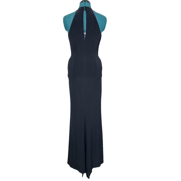 NWT Eliza J Black Twist Front Sleeveless Long Evening Dress Women's Size 4 - Picture 5 of 11